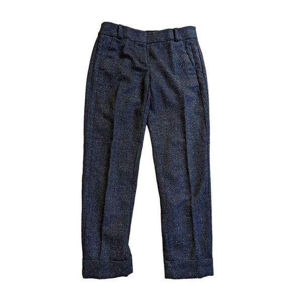 Ann Taylor LOFT Women's Blue Marisa Cut Tweed Lined Tapered Heavy Trouser Size 2 - Picture 7 of 10